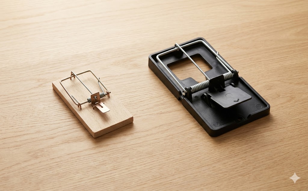 Rat trap vs mouse trap size comparison