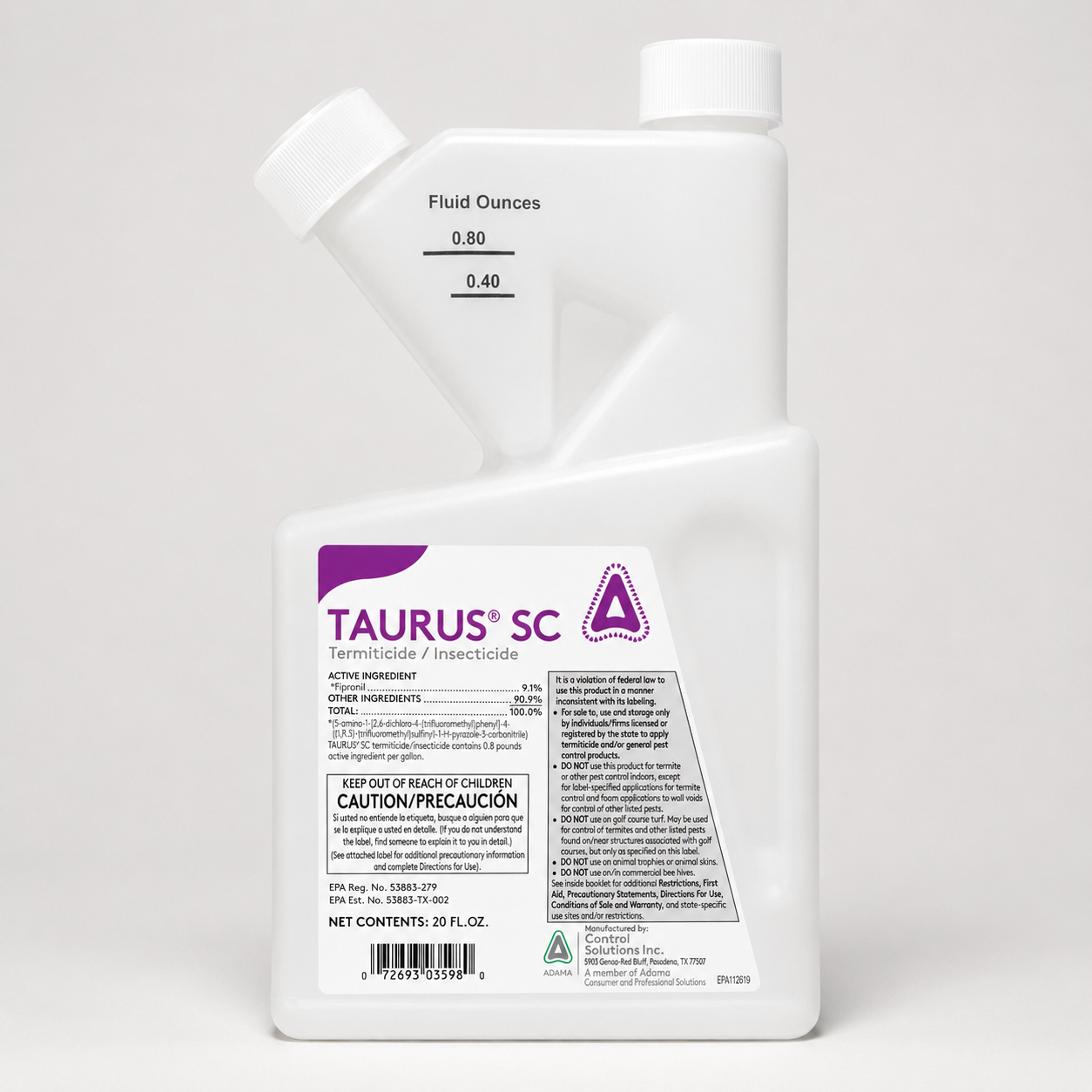 Taurus SC generic fipronil termiticide for soil treatment