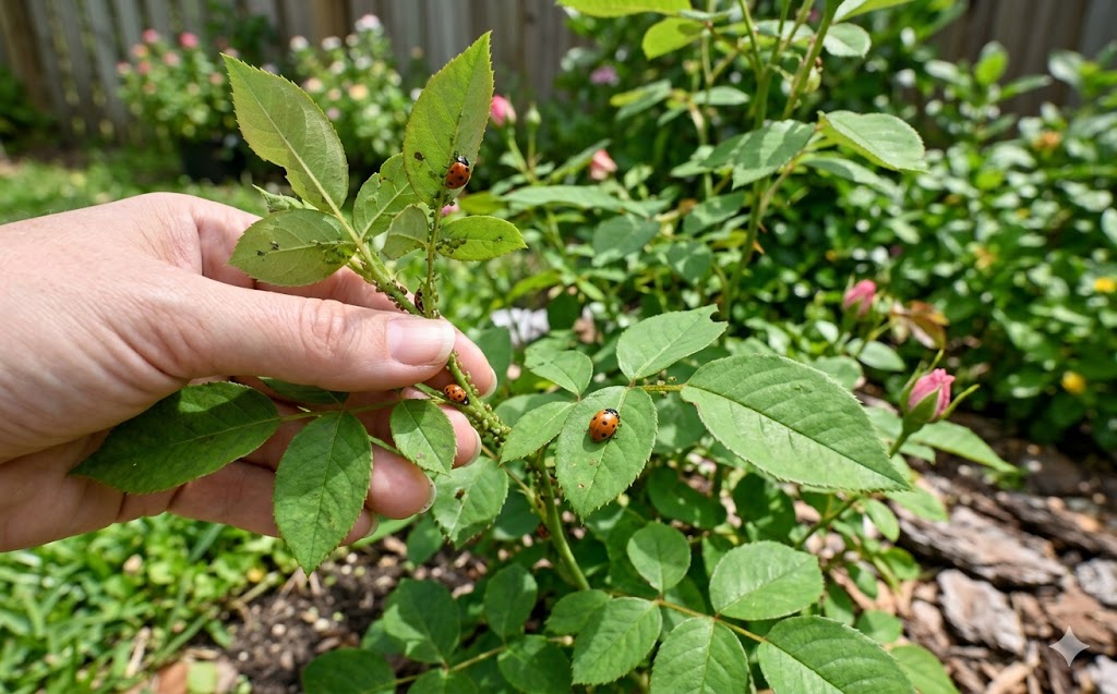 Beneficial insects on garden plants
