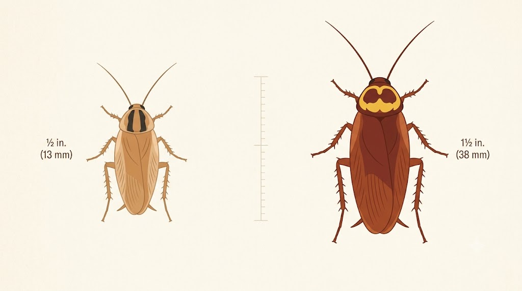 German cockroach vs American cockroach identification